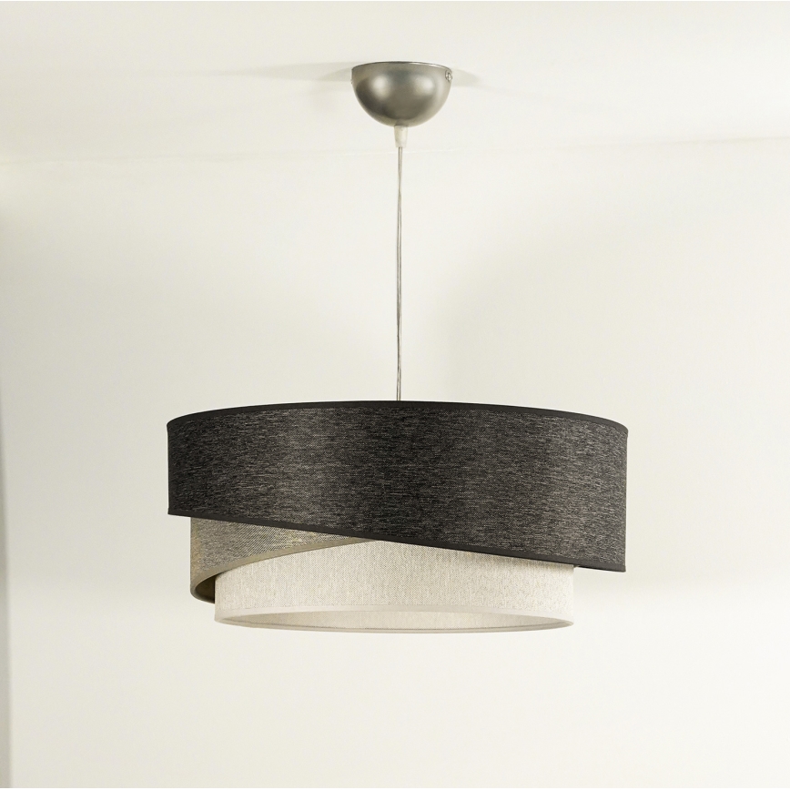 Duolla - Pendel KOBO 1xE27/15W/230V diameter 45 cm antracit/grå/hvid