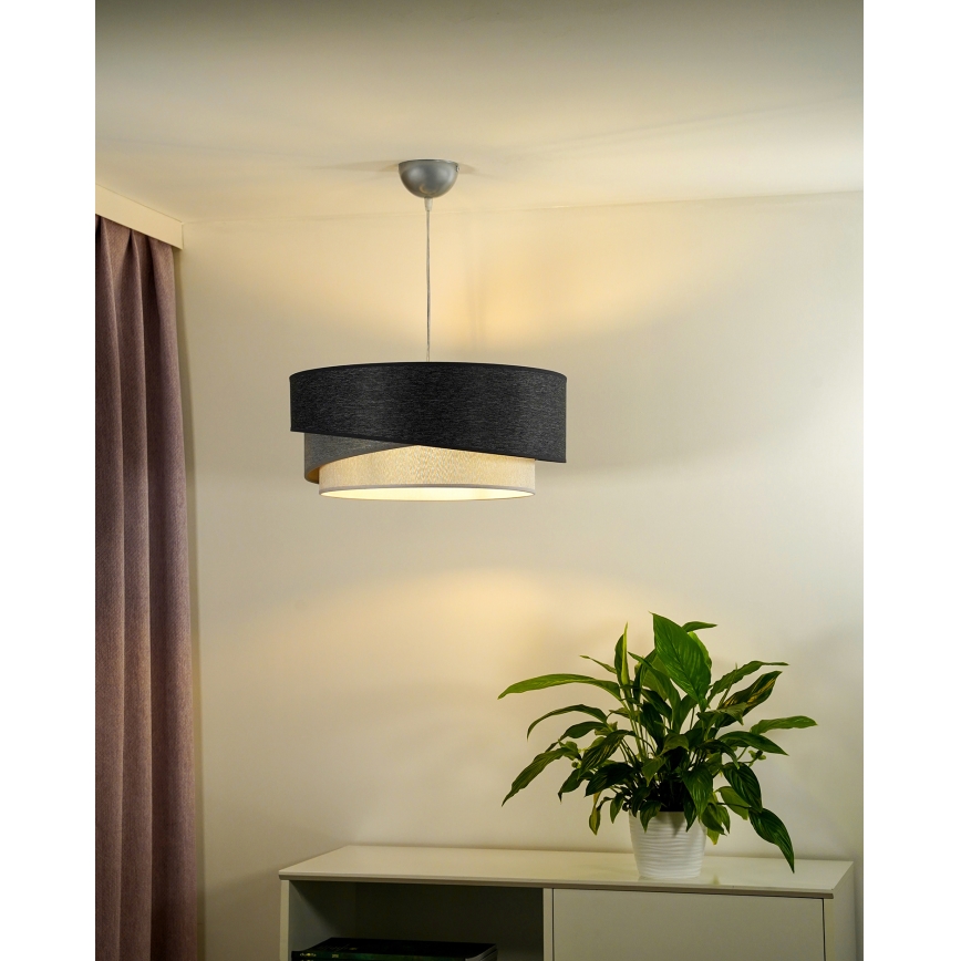 Duolla - Pendel KOBO 1xE27/15W/230V diameter 45 cm antracit/grå/hvid