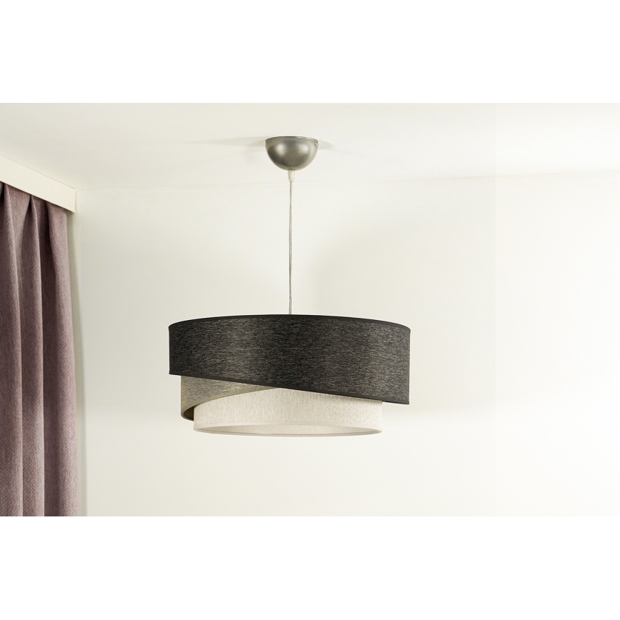 Duolla - Pendel KOBO 1xE27/15W/230V diameter 45 cm antracit/grå/hvid
