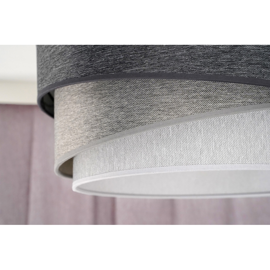 Duolla - Pendel KOBO 1xE27/15W/230V diameter 45 cm antracit/grå/hvid
