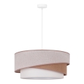 Duolla - Pendel KOBO 1xE27/15W/230V diameter 45 cm beige/brun/hvid