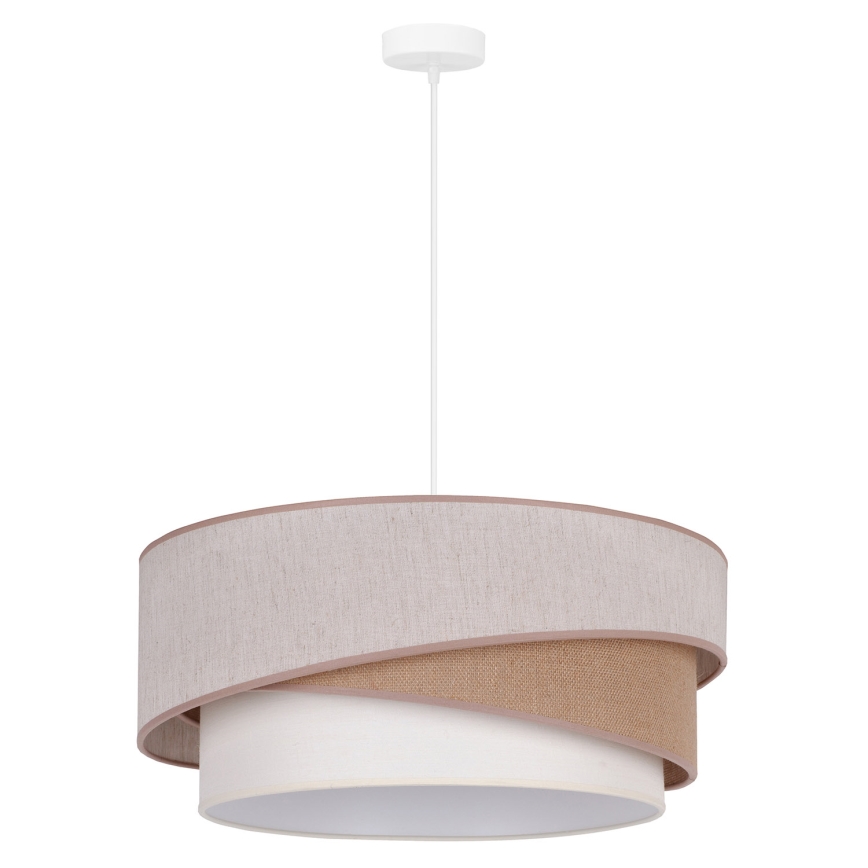 Duolla - Pendel KOBO 1xE27/15W/230V diameter 45 cm beige/brun/hvid
