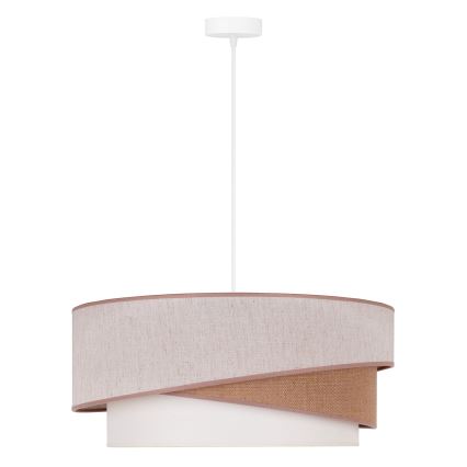 Duolla - Pendel KOBO 1xE27/15W/230V diameter 45 cm beige/brun/hvid