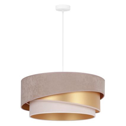 Duolla - Pendel KOBO 1xE27/15W/230V diameter 45 cm beige/guldfarvet/cremefarvet