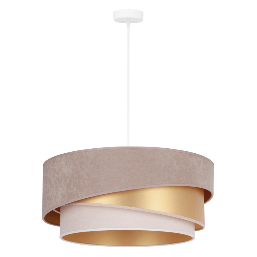 Duolla - Pendel KOBO 1xE27/15W/230V diameter 45 cm beige/guldfarvet/cremefarvet