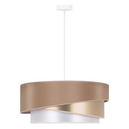 Duolla - Pendel KOBO 1xE27/15W/230V diameter 45 cm beige/guldfarvet/hvid