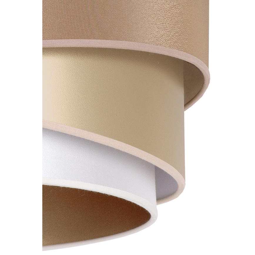 Duolla - Pendel KOBO 1xE27/15W/230V diameter 45 cm beige/guldfarvet/hvid