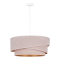 Duolla - Pendel KOBO 1xE27/15W/230V diameter 45 cm cremefarvet/guldfarvet