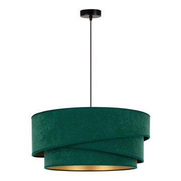 Duolla - Pendel KOBO 1xE27/15W/230V diameter 45 cm grøn/guldfarvet