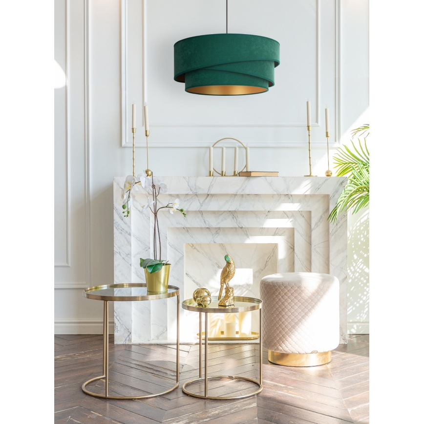 Duolla - Pendel KOBO 1xE27/15W/230V diameter 45 cm grøn/guldfarvet