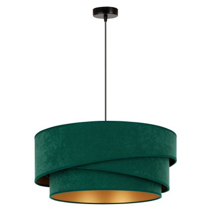 Duolla - Pendel KOBO 1xE27/15W/230V diameter 45 cm grøn/guldfarvet