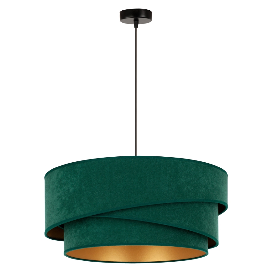 Duolla - Pendel KOBO 1xE27/15W/230V diameter 45 cm grøn/guldfarvet