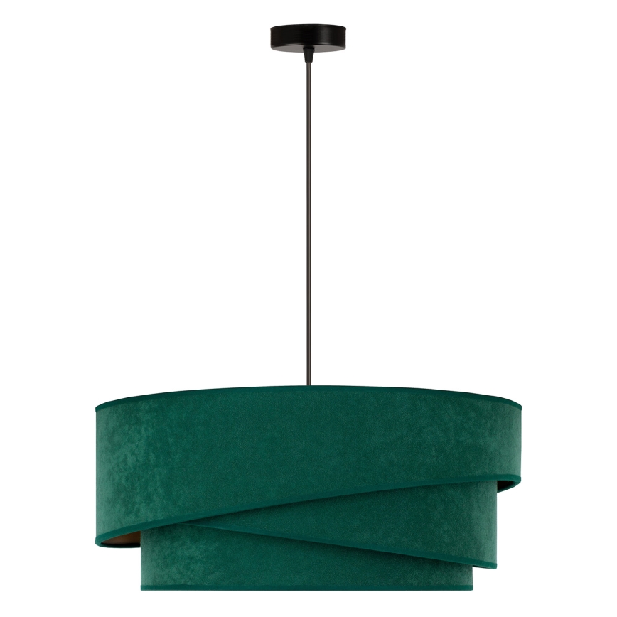 Duolla - Pendel KOBO 1xE27/15W/230V diameter 45 cm grøn/guldfarvet