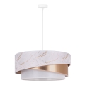 Duolla - Pendel KOBO 1xE27/15W/230V diameter 45 cm hvid/Rosenguld