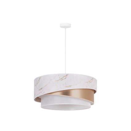 Duolla - Pendel KOBO 1xE27/15W/230V diameter 45 cm hvid/Rosenguld