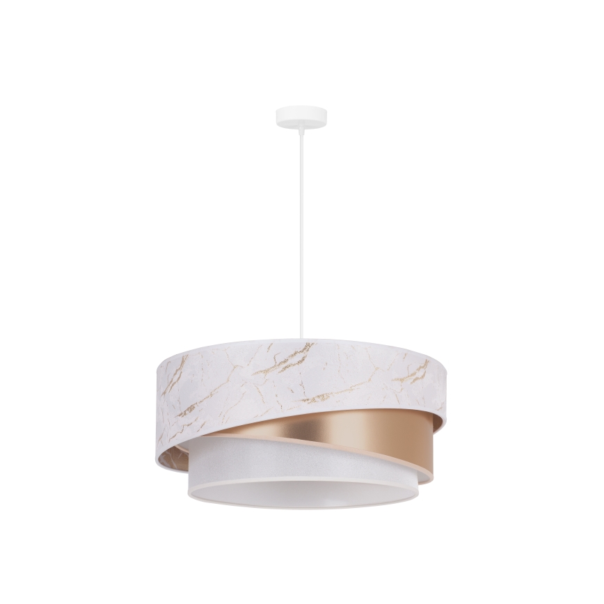 Duolla - Pendel KOBO 1xE27/15W/230V diameter 45 cm hvid/Rosenguld