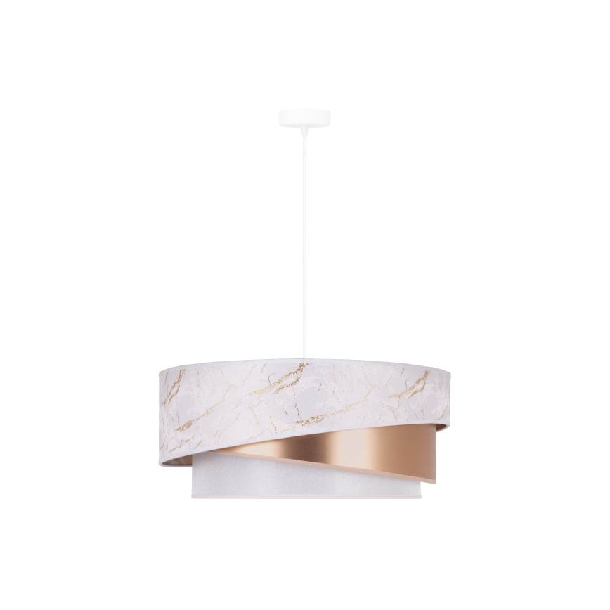 Duolla - Pendel KOBO 1xE27/15W/230V diameter 45 cm hvid/Rosenguld