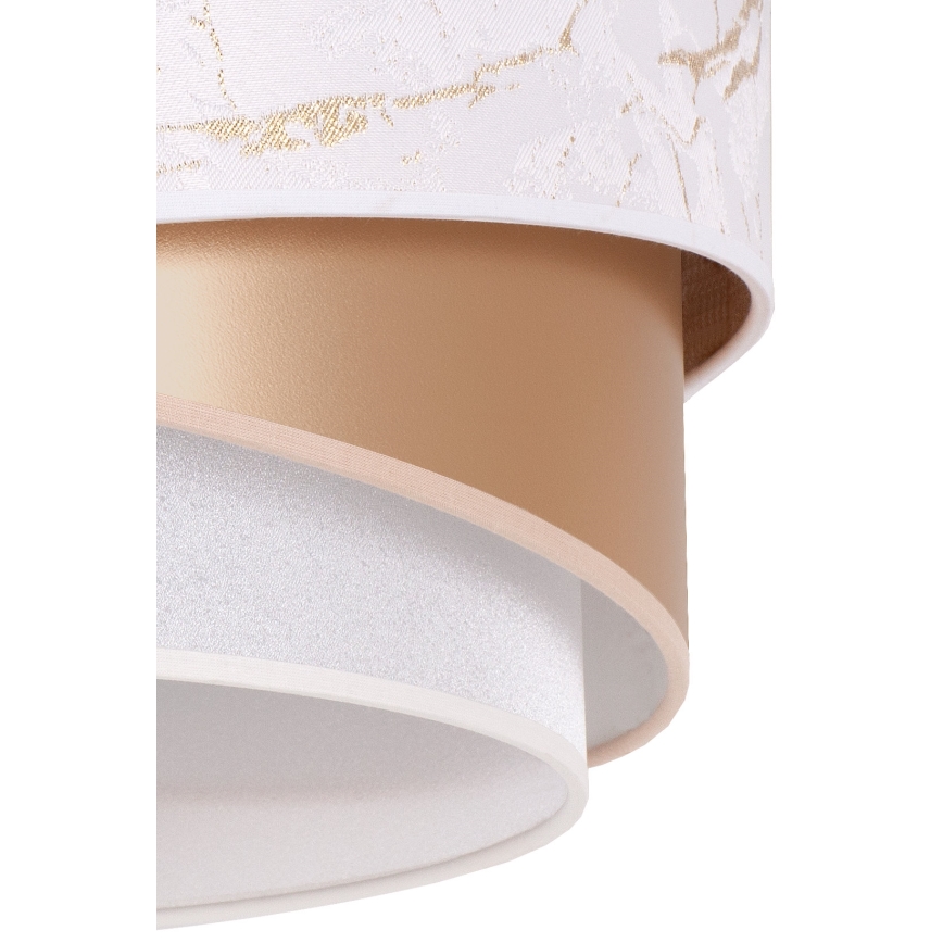 Duolla - Pendel KOBO 1xE27/15W/230V diameter 45 cm hvid/Rosenguld
