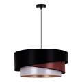 Duolla - Pendel KOBO 1xE27/15W/230V diameter 45 cm sort/bordeauxfarvet/sølvfarvet