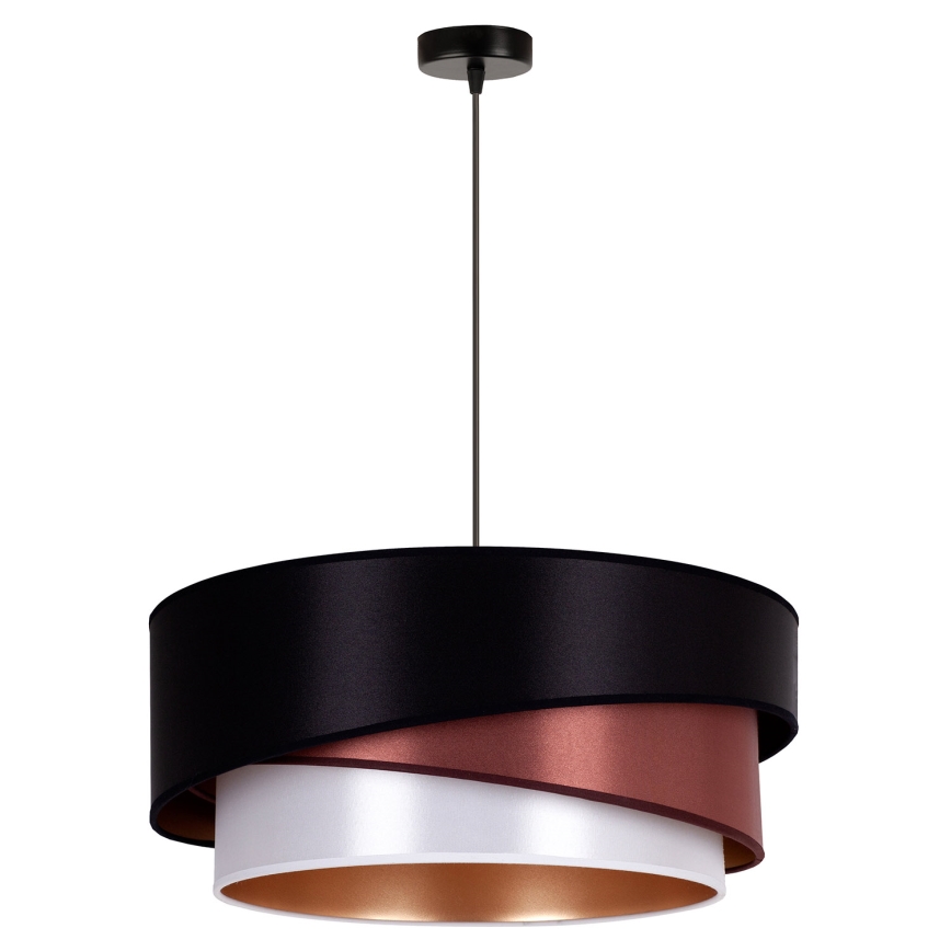 Duolla - Pendel KOBO 1xE27/15W/230V diameter 45 cm sort/bordeauxfarvet/sølvfarvet