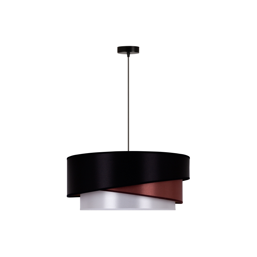 Duolla - Pendel KOBO 1xE27/15W/230V diameter 45 cm sort/bordeauxfarvet/sølvfarvet