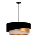 Duolla - Pendel KOBO 1xE27/15W/230V diameter 45 cm sort/guldfarvet/cremefarvet