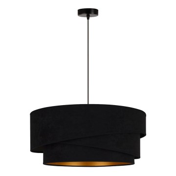 Duolla - Pendel KOBO 1xE27/15W/230V diameter 45 cm sort/guldfarvet