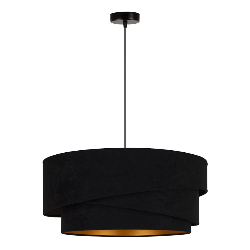 Duolla - Pendel KOBO 1xE27/15W/230V diameter 45 cm sort/guldfarvet