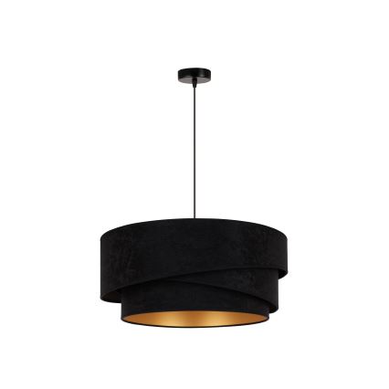 Duolla - Pendel KOBO 1xE27/15W/230V diameter 45 cm sort/guldfarvet