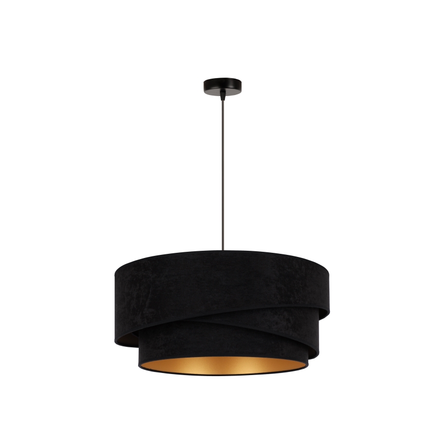 Duolla - Pendel KOBO 1xE27/15W/230V diameter 45 cm sort/guldfarvet