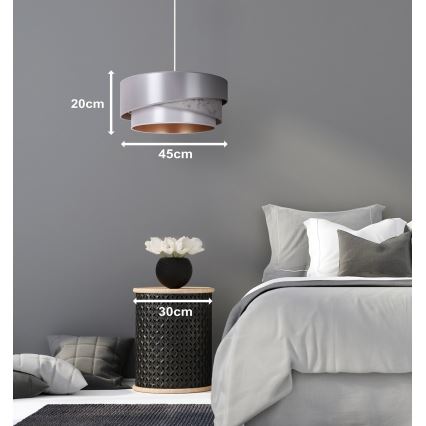 Duolla - Pendel KOBO 1xE27/15W/230V diameter 45 cm sølvfarvet/guldfarvet