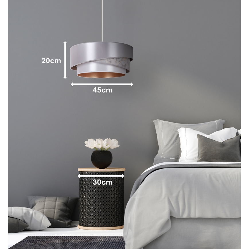 Duolla - Pendel KOBO 1xE27/15W/230V diameter 45 cm sølvfarvet/guldfarvet