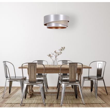 Duolla - Pendel KOBO 1xE27/15W/230V diameter 45 cm sølvfarvet/guldfarvet