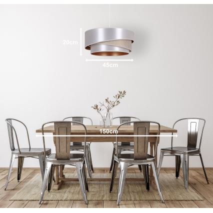 Duolla - Pendel KOBO 1xE27/15W/230V diameter 45 cm sølvfarvet/guldfarvet