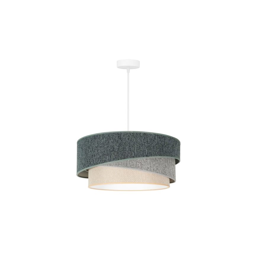 Duolla - Pendel KOBO ECO RECYCLING 1xE27/15W/230V diameter 45 cm grøn/grå/cremefarvet