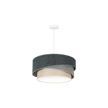 Duolla - Pendel KOBO ECO RECYCLING 1xE27/15W/230V diameter 45 cm grøn/grå/cremefarvet