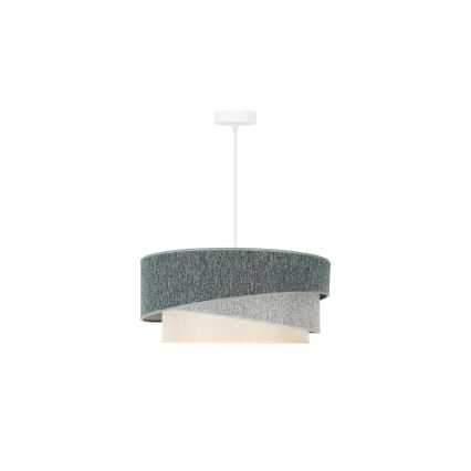Duolla - Pendel KOBO ECO RECYCLING 1xE27/15W/230V diameter 45 cm grøn/grå/cremefarvet