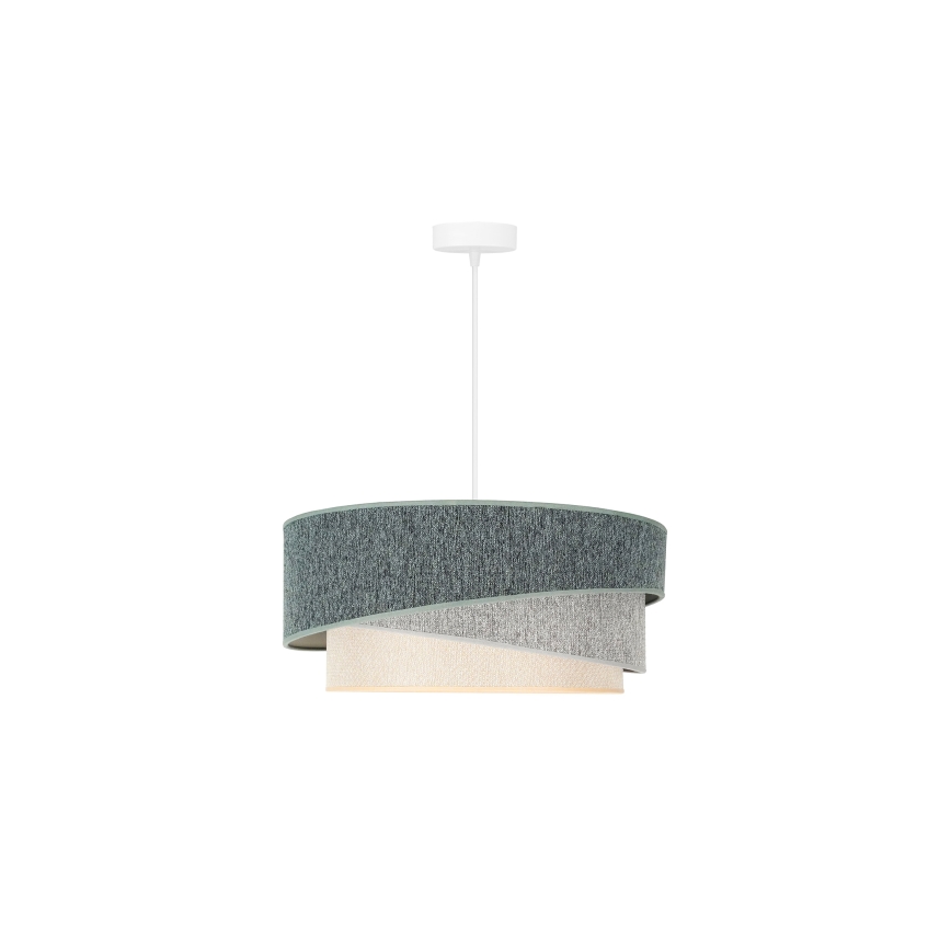 Duolla - Pendel KOBO ECO RECYCLING 1xE27/15W/230V diameter 45 cm grøn/grå/cremefarvet