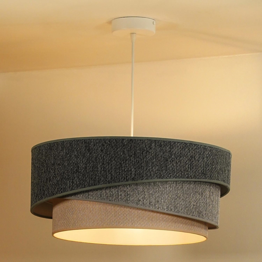 Duolla - Pendel KOBO ECO RECYCLING 1xE27/15W/230V diameter 45 cm grøn/grå/cremefarvet