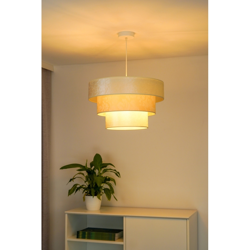 Duolla - Pendel LUNETA 1xE27/40W/230V diameter 45 cm cremefarvet