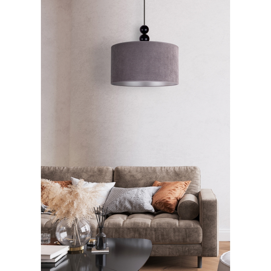 Duolla - Pendel LYON 1xE27/15W/230V diameter 40 cm grå