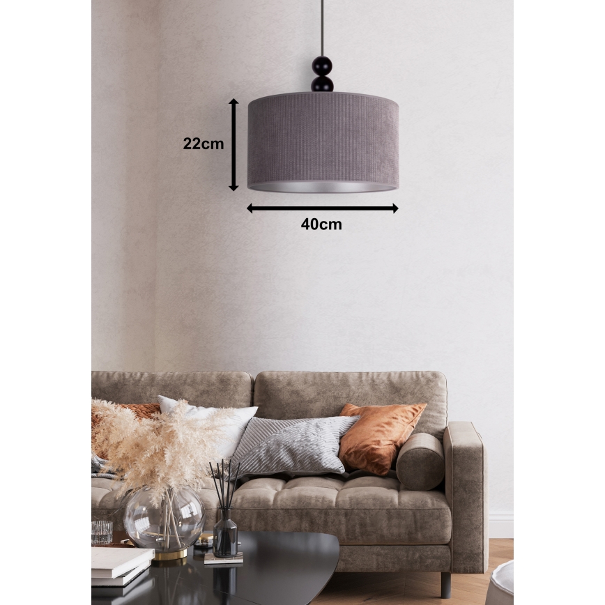 Duolla - Pendel LYON 1xE27/15W/230V diameter 40 cm grå