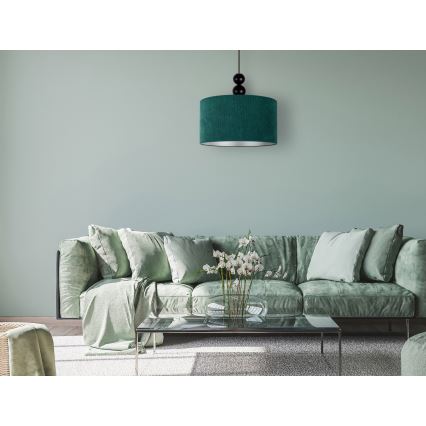 Duolla - Pendel LYON 1xE27/15W/230V diameter 40 cm grøn