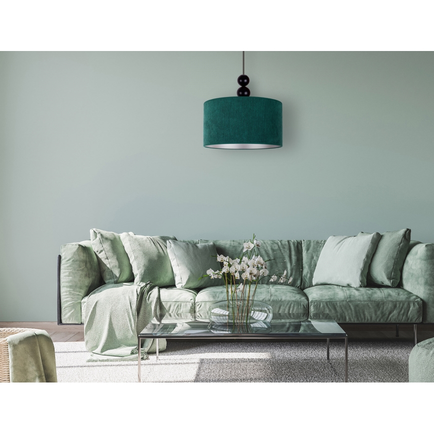 Duolla - Pendel LYON 1xE27/15W/230V diameter 40 cm grøn