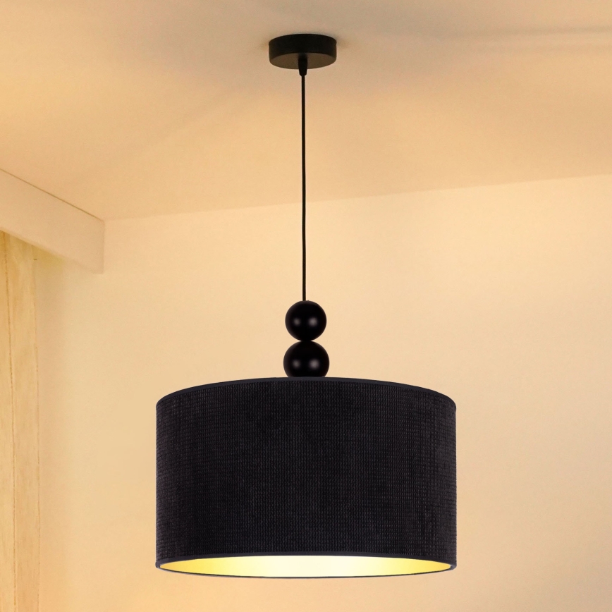 Duolla - Pendel LYON 1xE27/15W/230V diameter 40 cm sort