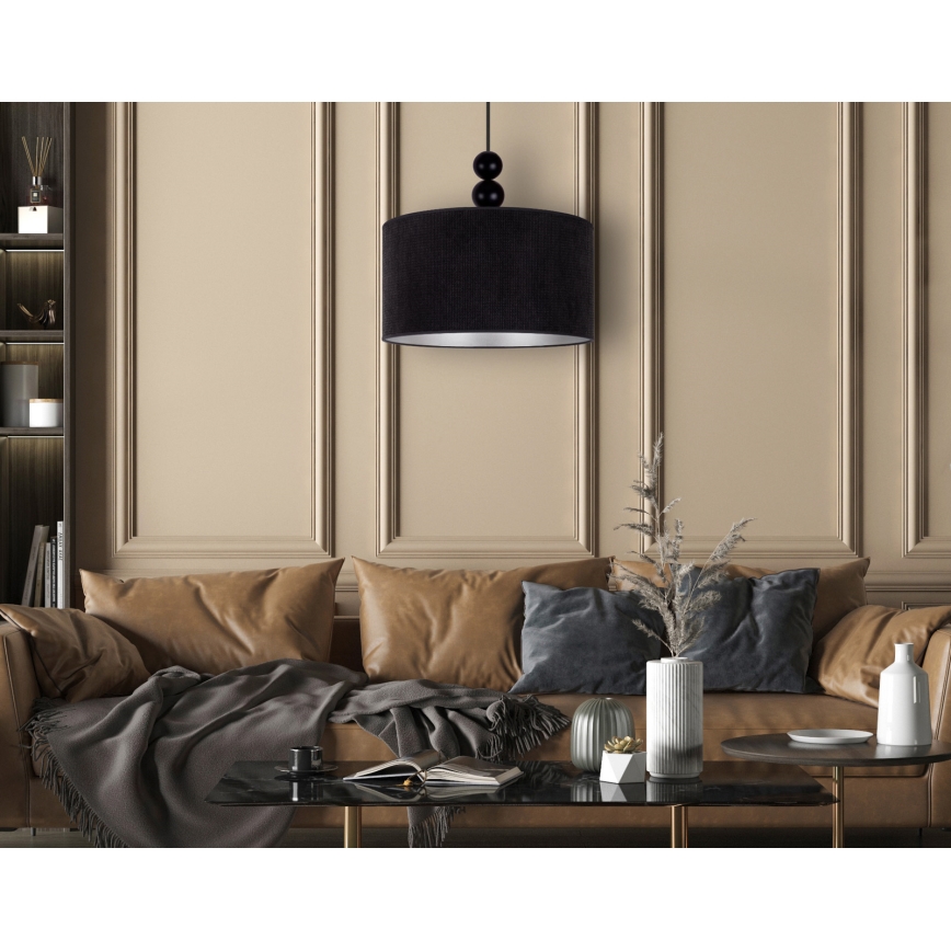 Duolla - Pendel LYON 1xE27/15W/230V diameter 40 cm sort