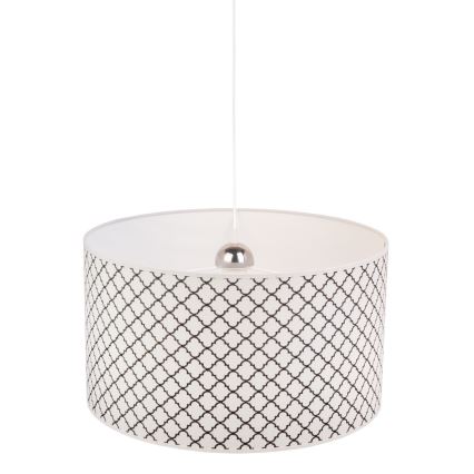 Duolla - Pendel MAROKO 1xE27/40W/230V diameter 45 cm hvid/sort