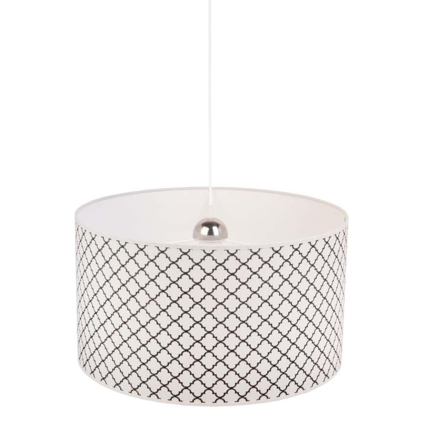 Duolla - Pendel MAROKO 1xE27/40W/230V diameter 45 cm hvid/sort