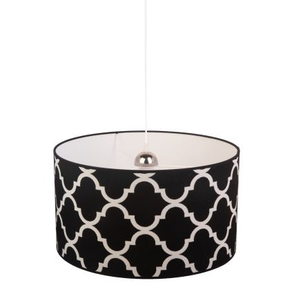 Duolla - Pendel MAROKO 1xE27/40W/230V diameter 45 cm sort/hvid