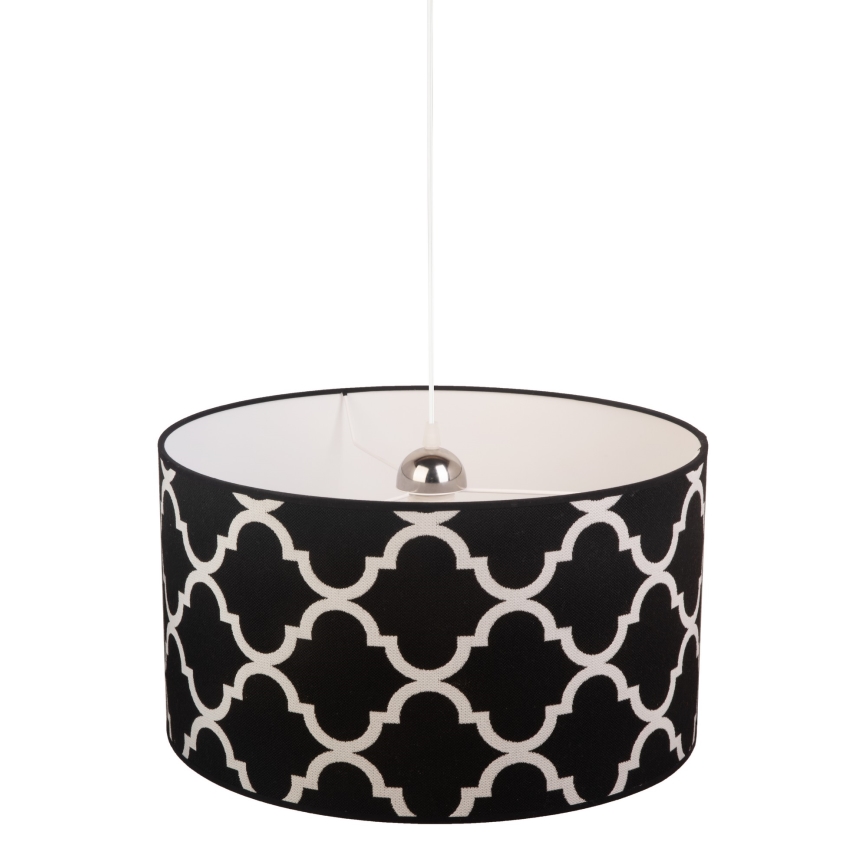 Duolla - Pendel MAROKO 1xE27/40W/230V diameter 45 cm sort/hvid